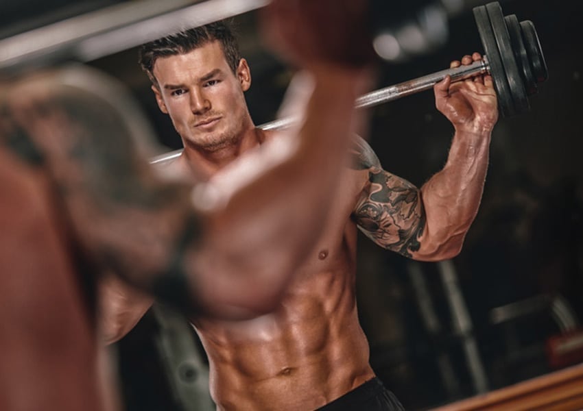 Man working out at the gym